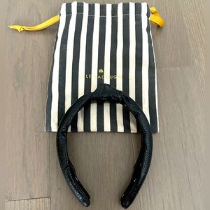 Lele Sadoughi Faux Leather Slim Knotted Headband - Black